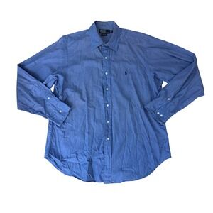Poloā Ralph Lauren Andrew Shirt Mens 17 36/37 Blue Micro Stripe Long Sleeve